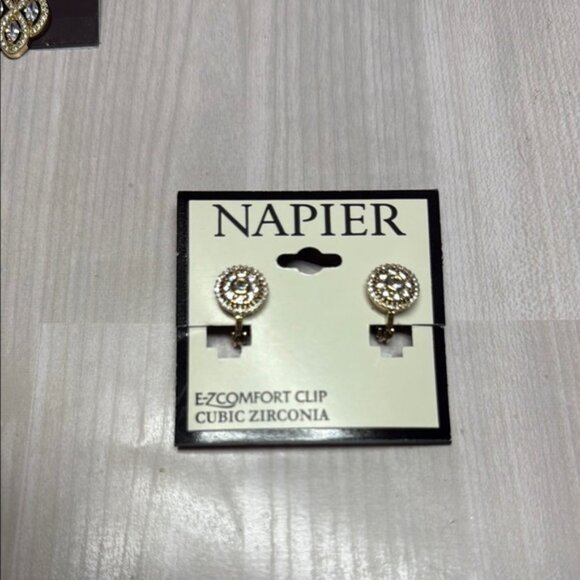 Anne Klein & Napier Bundle Gold and Silver Geometric Drop Earrings - Picture 4 of 5